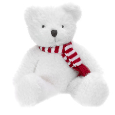GULLIVER Мягкая игрушка Мишка белый в шарфе, 21 см