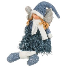 Фигурка декоративная текстиль, Феечка, 16х11х55 см, с подсветкой, синяя, F010031