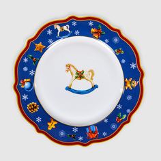 Тарелка десертная White Rabbit Christmas синяя 21,2 см