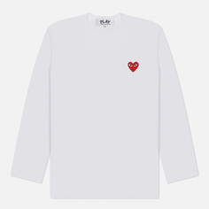 Мужской лонгслив Comme des Garcons Play Classic Red Heart, цвет белый