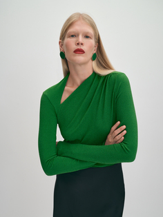 Трикотажный лонгслив с асимметричным вырезом M(46) Elis