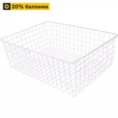 Корзина сеточная Larvij 55.5x18.5x41 см сталь цвет белый