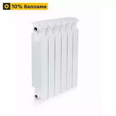 Радиатор секционный Rifar Monolit RM30006 300/90 6 секций боковое подключение биметалл белый