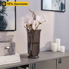 Ваза тюльпан стекло цвет черный 30 см Без бренда