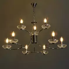 Люстра подвесная Classi Lolina 9 ламп 18 м² цвет хром Lumion