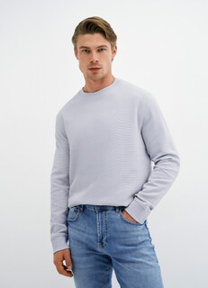 Джемпер из плотного хлопка, Белый Ostin