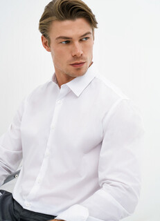 Базовая рубашка Slim Fit, Белый Ostin