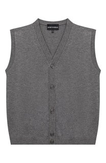 Жилет из хлопка и шерсти Emporio Armani