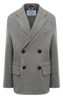Шерстяное полупальто Prada
