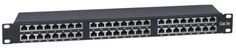 Патч-панель Cabcoil PPQD48-UTP-5e-1U-19 высокой плотности 19" 48 портов, UTP, категории 5e, 1U с задним кабельным органайзером