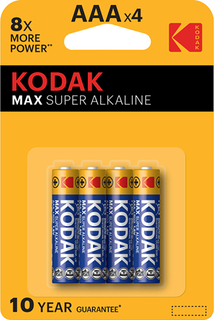 Батарейки Kodak Max Super Alkaline AAA (LR03), 4 шт (30952812) Max Super Alkaline AAA (LR03), 4 шт (30952812)