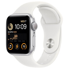 Смарт-часы Apple Watch SE 2022 44mm Silver Aluminum Case with White Sport Band, размер Regular (MNK23) Watch SE 2022 44mm Silver Aluminum Case with White Sport Band, размер Regular (MNK23)