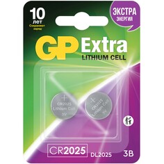 Батарейки GP CR2025, 2 шт (GPCR2025X-2CR2) CR2025, 2 шт (GPCR2025X-2CR2)