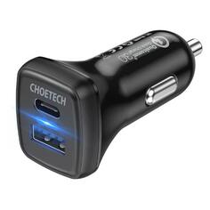 Автомобильное зарядное устройство Choetech USB-C QC 3.0 + PD 20 Вт, 38 Вт (TC0005) USB-C QC 3.0 + PD 20 Вт, 38 Вт (TC0005)