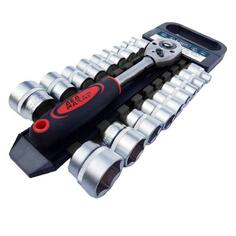 Набор шестигранных головок Дед Макар с трещоткой, 1/2", 19 предметов (МК19-77) с трещоткой, 1/2", 19 предметов (МК19-77)
