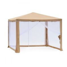 Тент садовый Green Glade с москитной сеткой, 3х3х2,5 м, бежевый/белый (1040) с москитной сеткой, 3х3х2,5 м, бежевый/белый (1040)