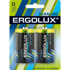 Батарейки Ergolux Alkaline LR20, 1,5В, 2 шт (LR20-BL-2) Alkaline LR20, 1,5В, 2 шт (LR20-BL-2)