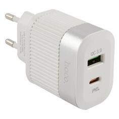 Сетевое зарядное устройство Hoco C58A, USB+Type-C, PD 20W + QC 3.0, белое (41523) C58A, USB+Type-C, PD 20W + QC 3.0, белое (41523)