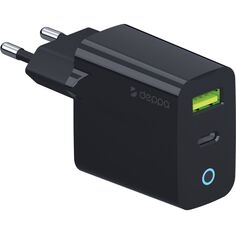Сетевое зарядное устройство Deppa USB Type-C/USB-A, PD 3.0, QC 3.0, 33W, чёрное (11430) USB Type-C/USB-A, PD 3.0, QC 3.0, 33W, чёрное (11430)