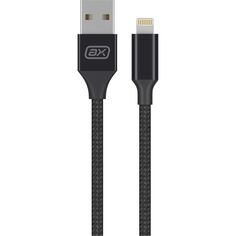 Кабель AXXA USB/Lightning, 2А, нейлон, 1 м, чёрный (7268) USB/Lightning, 2А, нейлон, 1 м, чёрный (7268)