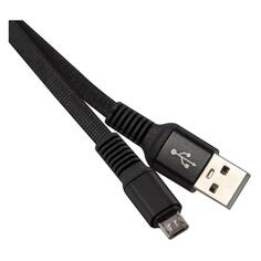 Кабель Red Line Flat, USB/microUSB 1m Black Flat, USB/microUSB 1m Black