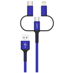 Кабель Pero DC-06 Universal 3 в 1, 2А, 2 м, синий (PRDC-06U2MBL) DC-06 Universal 3 в 1, 2А, 2 м, синий (PRDC-06U2MBL)