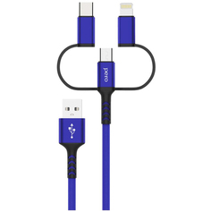 Кабель Pero DC-06 Universal 3 в 1, 3А, 1 м, синий (PRDC-06U1MBL) DC-06 Universal 3 в 1, 3А, 1 м, синий (PRDC-06U1MBL)