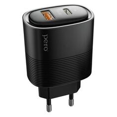 Сетевое зарядное устройство Pero USB-C + USB-A 45W (ТС11BL) USB-C + USB-A 45W (ТС11BL)