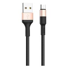Кабель Hoco RA3 USB/microUSB, 2.4A, нейлон, 1 м, черный/золотистый (УТ000022076) RA3 USB/microUSB, 2.4A, нейлон, 1 м, черный/золотистый (УТ000022076)