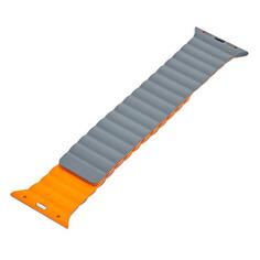 Ремешок Mutural для Apple Watch Series SE (1-е поколение) 44mm, силиконовый, серый/оранжевый для Apple Watch Series SE (1-е поколение) 44mm, силиконовый, серый/оранжевый