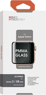 Защитное стекло с рамкой 3D InterStep PMMA Apple Watch S3 38mm (IS-TG-APWA38PM3-000B201) PMMA Apple Watch S3 38mm (IS-TG-APWA38PM3-000B201)