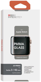 Защитное стекло с рамкой 3D InterStep PMMA Apple Watch S3 42mm (IS-TG-APWA42PM3-000B201) PMMA Apple Watch S3 42mm (IS-TG-APWA42PM3-000B201)
