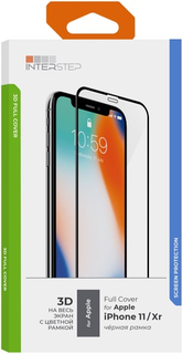 Защитное стекло с рамкой 3D InterStep для iPhone 11/Xr, черная рамка (IS-TG-IPH612019-03IFB0-000B202) для iPhone 11/Xr, черная рамка (IS-TG-IPH612019-03IFB0-000B202)