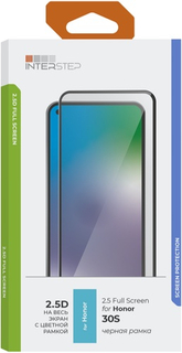 Защитное стекло с рамкой 2.5D InterStep для Honor 30S, черная рамка (IS-TG-HON00030S-02AFB0-ELGD00) для Honor 30S, черная рамка (IS-TG-HON00030S-02AFB0-ELGD00)
