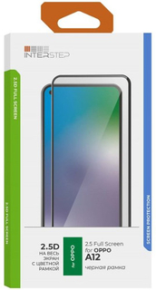 Защитное стекло с рамкой 2.5D InterStep для Oppo A12, черная рамка (IS-TG-OPP000A12-02AFB0-ELGD00) для Oppo A12, черная рамка (IS-TG-OPP000A12-02AFB0-ELGD00)