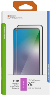 Защитное стекло с рамкой 2.5D InterStep для Vivo Y1s, черная рамка (IS-TG-VIV000Y1S-02AFB0-ELGD00) для Vivo Y1s, черная рамка (IS-TG-VIV000Y1S-02AFB0-ELGD00)