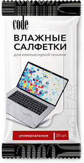 Влажные салфетки для компьютерной техники Code 20 шт (СС-120) 20 шт (СС-120)