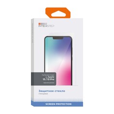 Защитное стекло с рамкой InterStep Full Screen Cover для iPhone 14/13/13 Pro, черная рамка (IS-TG-IPH021_61-02IF00-MVGD00) Full Screen Cover для iPhone 14/13/13 Pro, черная рамка (IS-TG-IPH021_61-02IF00-MVGD00)
