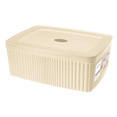Ящик для хранения Econova Velvet, 295х225х110 мм, 6,55 л, бежевый (32389-01) Velvet, 295х225х110 мм, 6,55 л, бежевый (32389-01)