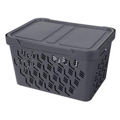 Ящик для хранения Econova Deluxe, 380х276х220 мм, 18 л, серый (32059-01) Deluxe, 380х276х220 мм, 18 л, серый (32059-01)