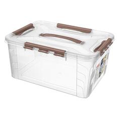 Ящик для хранения Econova Grand Box, с замками и ручкой, 390х290х180 мм, 15,3 л, коричневый (32004-01) Grand Box, с замками и ручкой, 390х290х180 мм, 15,3 л, коричневый (32004-01)