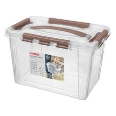 Ящик для хранения Econova Grand Box, с замками и ручкой, 290х190х180 мм, 6,65 л, коричневый (32002-01) Grand Box, с замками и ручкой, 290х190х180 мм, 6,65 л, коричневый (32002-01)