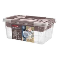 Ящик для хранения Econova Grand Box, с замками и вставкой-органайзером, 290х190х124 мм, 4,2 л, коричневый (32001-01) Grand Box, с замками и вставкой-органайзером, 290х190х124 мм, 4,2 л, коричневый (32001-01)