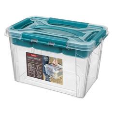 Ящик для хранения Econova Grand Box, с замками и вставкой-органайзером, 290х190х180 мм, 6,65 л, голубой (32002-01) Grand Box, с замками и вставкой-органайзером, 290х190х180 мм, 6,65 л, голубой (32002-01)