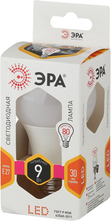 Светодиодная лампа ЭРА LED A60-9W-827-E27 LED A60-9W-827-E27