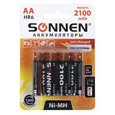 Аккумуляторы Sonnen Ni-Mh, АА (HR6), 2100mAh, 4 шт (455606) Ni-Mh, АА (HR6), 2100mAh, 4 шт (455606)