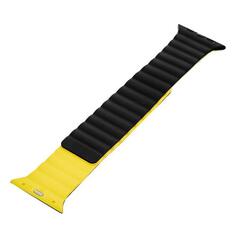 Ремешок Mutural для Apple Watch Series 3 42mm, силиконовый, черный/желтый для Apple Watch Series 3 42mm, силиконовый, черный/желтый