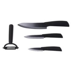 Набор кухонных ножей STONBERG 4 в 1, керамика, черный (KC-101B-S) 4 в 1, керамика, черный (KC-101B-S)