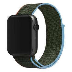 Ремешок Red Line нейлоновый для Apple Watch 38-40mm S3/S4/S5 SE/S6/S7/S8, оливковый с синим/красным краем (УТ000036314) нейлоновый для Apple Watch 38-40mm S3/S4/S5 SE/S6/S7/S8, оливковый с синим/красным краем (УТ000036314)
