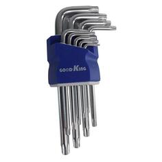 Набор ключей GOODKING TORX, с отверстием и держателем, 9 шт (KUT-10009) TORX, с отверстием и держателем, 9 шт (KUT-10009)